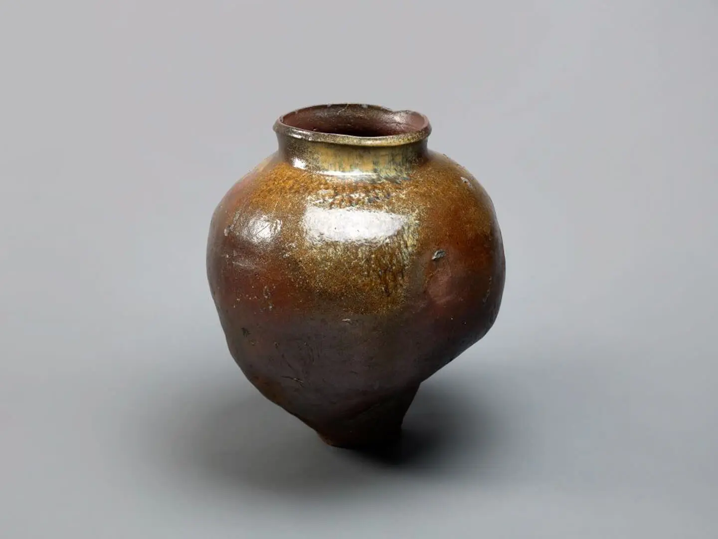 Tsubo Jar – Japan, Glazed stoneware and natural ash, Muromashi period, 16th c.