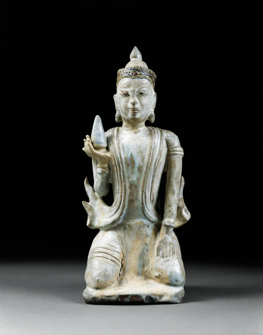 Figura votiva – Tailândia, Grés, vidrado, Sawankhalok, Séc. XVI