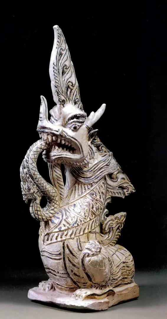 Makara e naga – Tailândia, Grés, óxido de ferro, Sukhothai, Séc. XVI