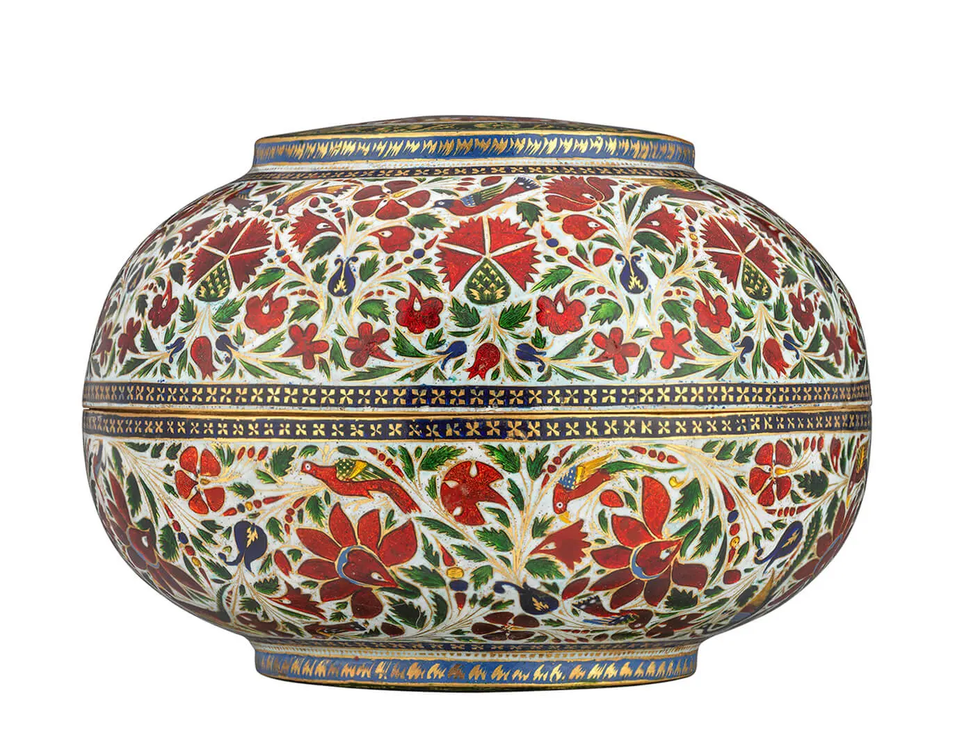 Box and cover (Pandan) – India, Gold, enamels, Jaipur, India, 19th c.