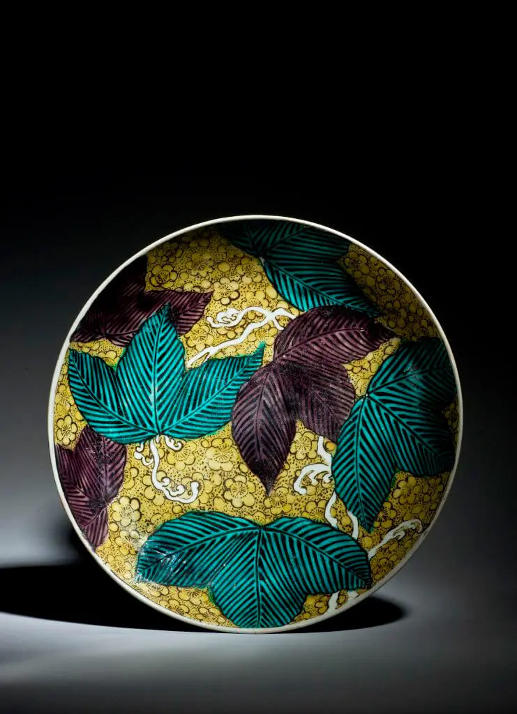 Dish – Japan, Porcelain, overglaze enamels, Hizen ware, ao de Ko Kutani, Edo period, ca. 1660