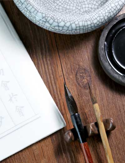 utensilios para a lição de escrita chinesa (tinta da china, etc)